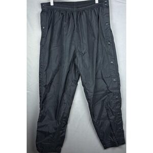 VTG Champion Tear Away Track Pants Mens Large Black Snap Nylon